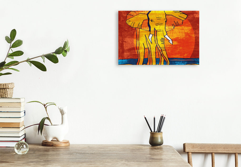 Premium Textil-Leinwand Elefanten-Traum 8