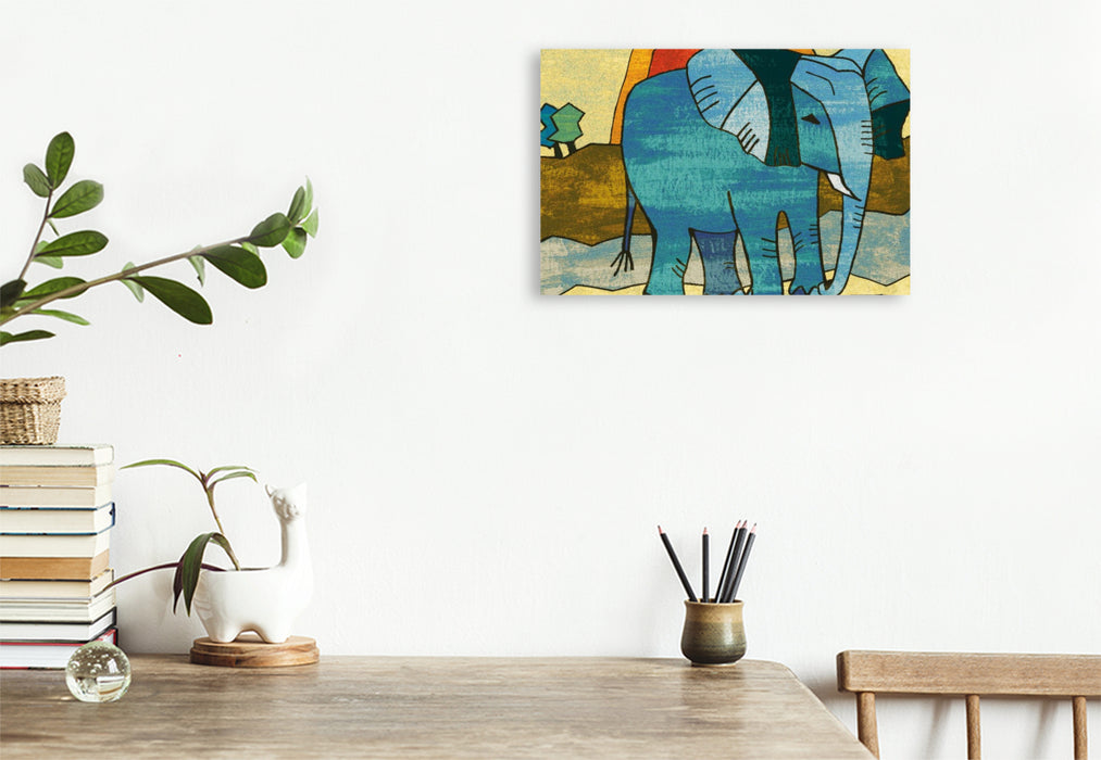 Premium Textil-Leinwand Elefanten-Traum 10