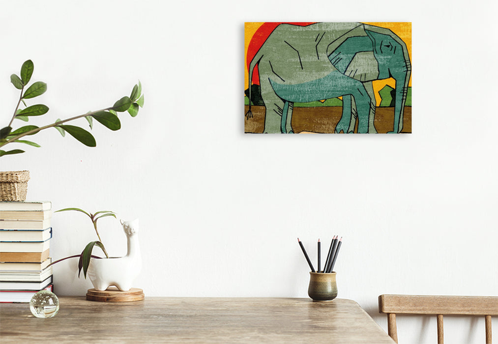 Premium Textil-Leinwand Elefanten-Traum 6