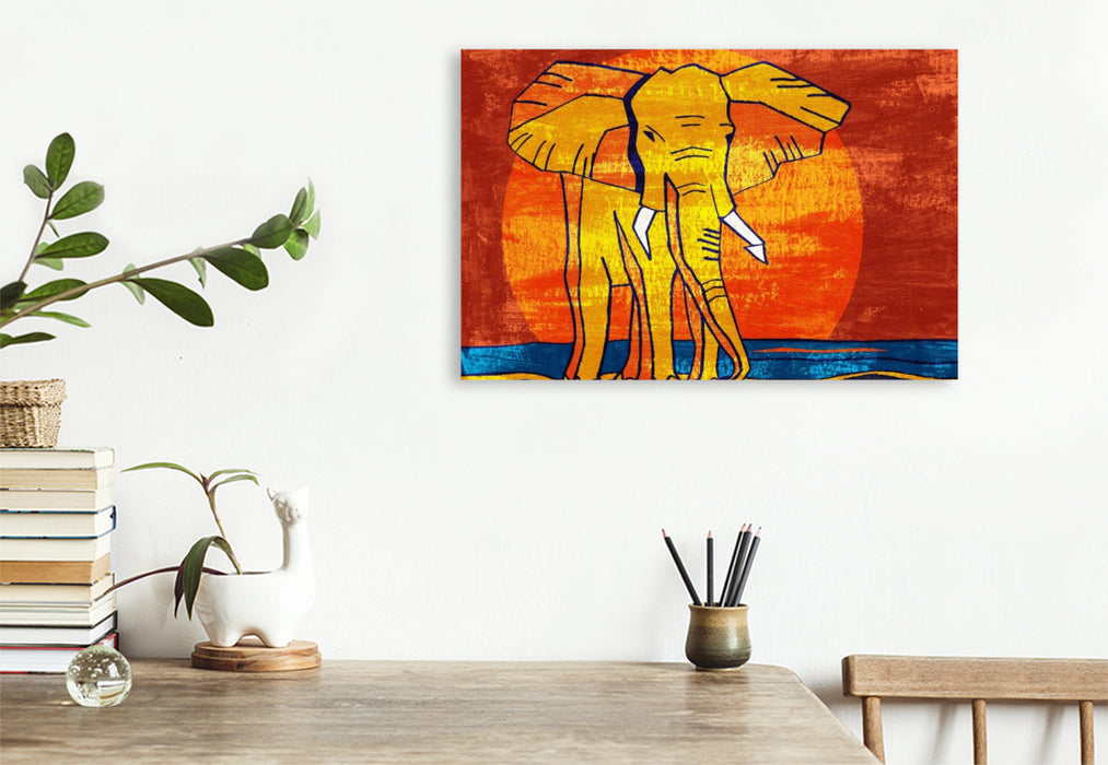 Premium Textil-Leinwand Elefanten-Traum 8
