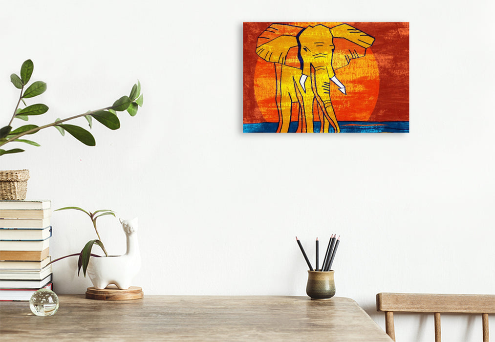 Premium Textil-Leinwand Elefanten-Traum 8