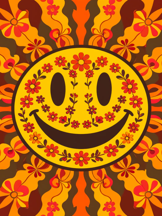 Retro Smiley Face – Groovy Happy Vibes - CALVENDO Foto-Puzzle'