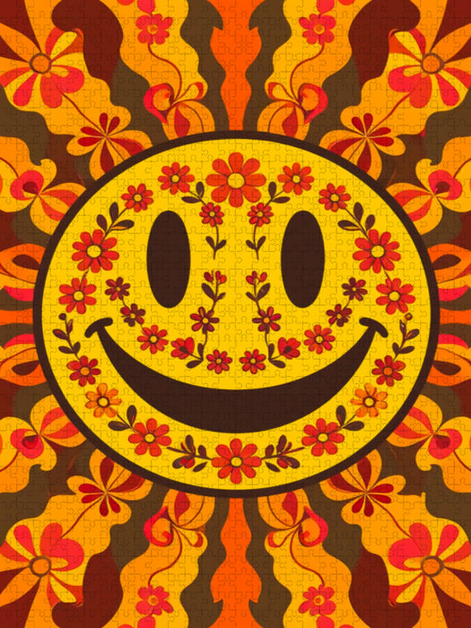 Retro Smiley Face – Groovy Happy Vibes - CALVENDO Foto-Puzzle'