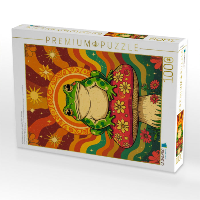 Psychedelische Kröte mit magischen 70er-Pilzfarben - CALVENDO Foto-Puzzle'