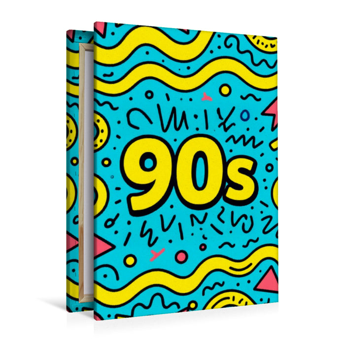 Premium Textil-Leinwand P90s Pop Neon Patterns Fresh Pop Culture Fresh Pop Culture