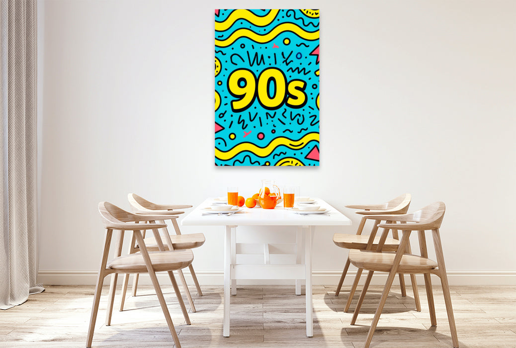 Premium Textil-Leinwand P90s Pop Neon Patterns Fresh Pop Culture Fresh Pop Culture