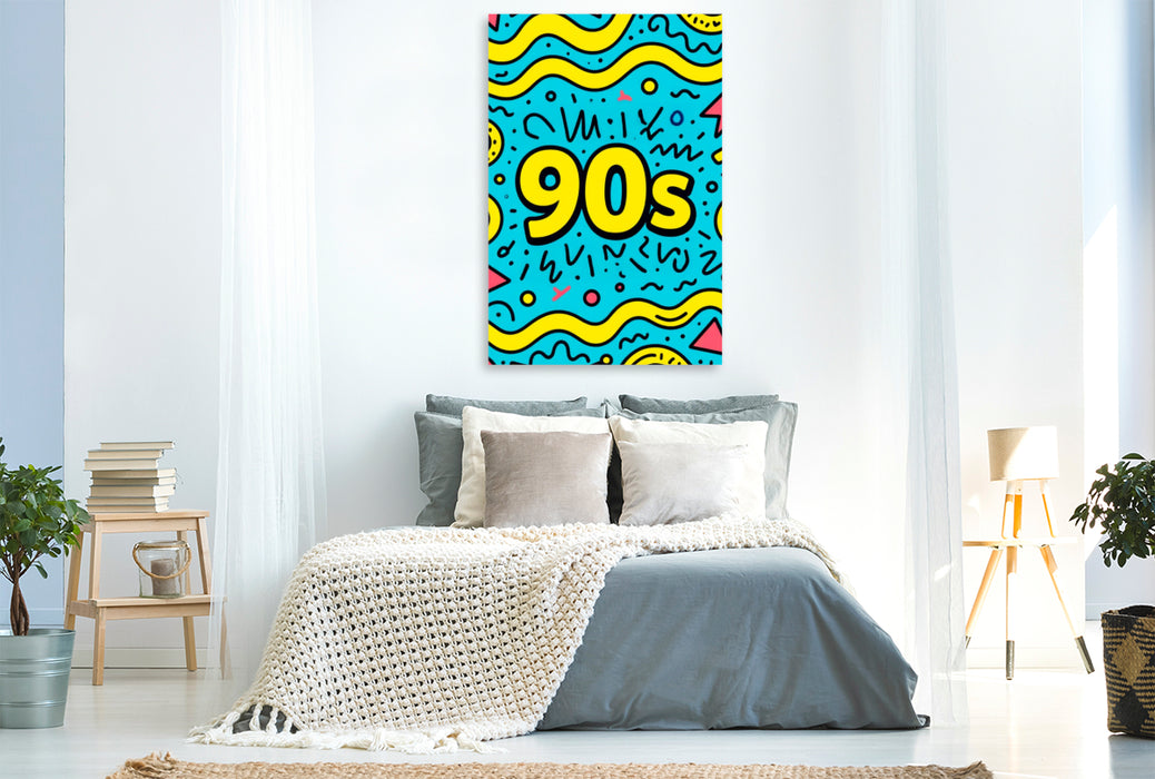 Premium Textil-Leinwand P90s Pop Neon Patterns Fresh Pop Culture Fresh Pop Culture