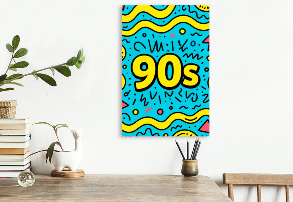 Premium Textil-Leinwand P90s Pop Neon Patterns Fresh Pop Culture Fresh Pop Culture