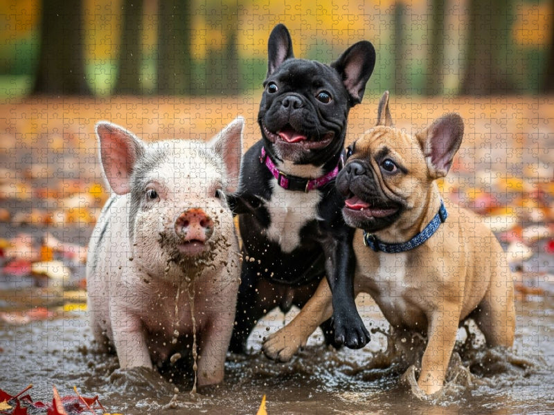 Trübselig? Nicht mit uns – wir haben Schlamm - CALVENDO Foto-Puzzle'