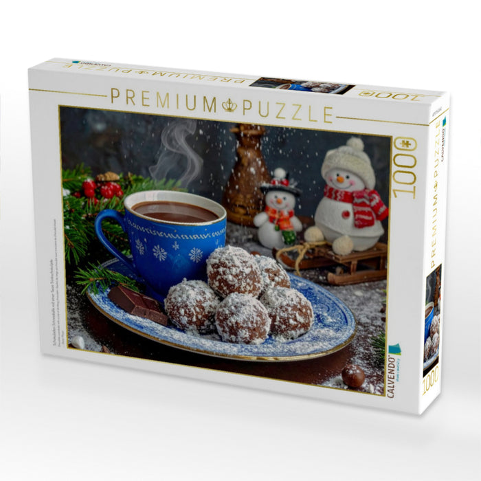 Schokoladen Schneebälle mit einer Tasse Trinkschokolade - CALVENDO Foto-Puzzle'