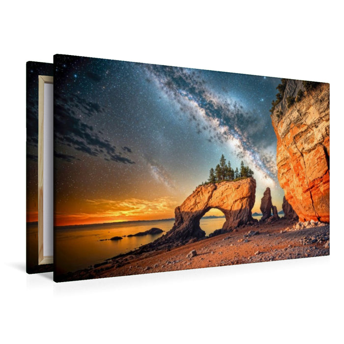 Premium Textil-Leinwand Die Hopewell Rocks in New Brunswick, an der Bay of Fundy