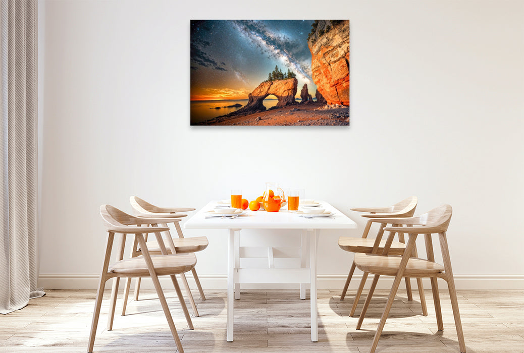 Premium Textil-Leinwand Die Hopewell Rocks in New Brunswick, an der Bay of Fundy