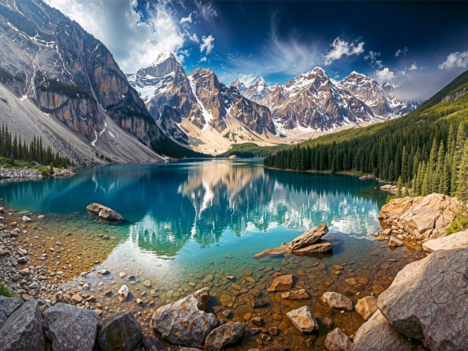 Moraine Lake im Banff-Nationalpark in der Provinz Alberta - CALVENDO Foto-Puzzle'