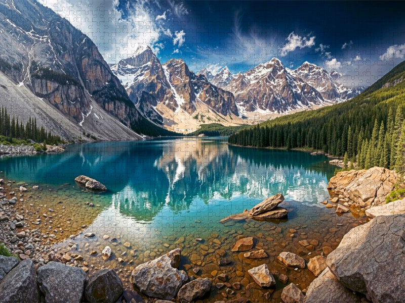 Moraine Lake im Banff-Nationalpark in der Provinz Alberta - CALVENDO Foto-Puzzle'