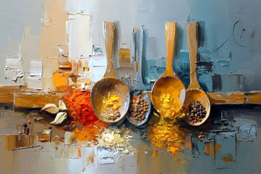 Premium Textil-Leinwand Gewürze - Geschmack und Aroma