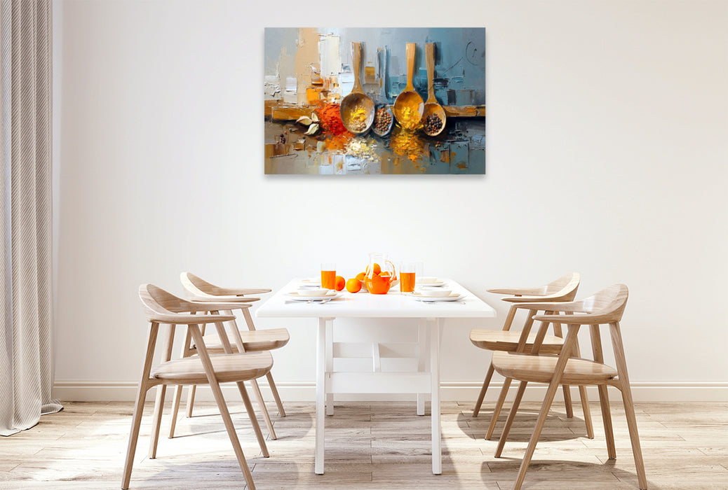 Premium Textil-Leinwand Gewürze - Geschmack und Aroma