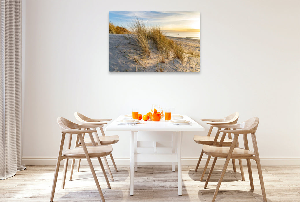 Premium Textil-Leinwand Strand bei Wustrow