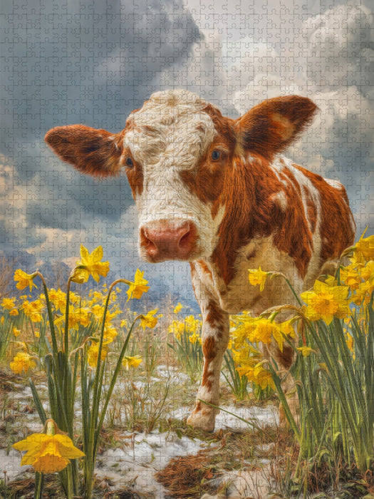 Ein leiser Neubeginn für das Leben tastet sich zurück auf die Weiden - CALVENDO Foto-Puzzle'