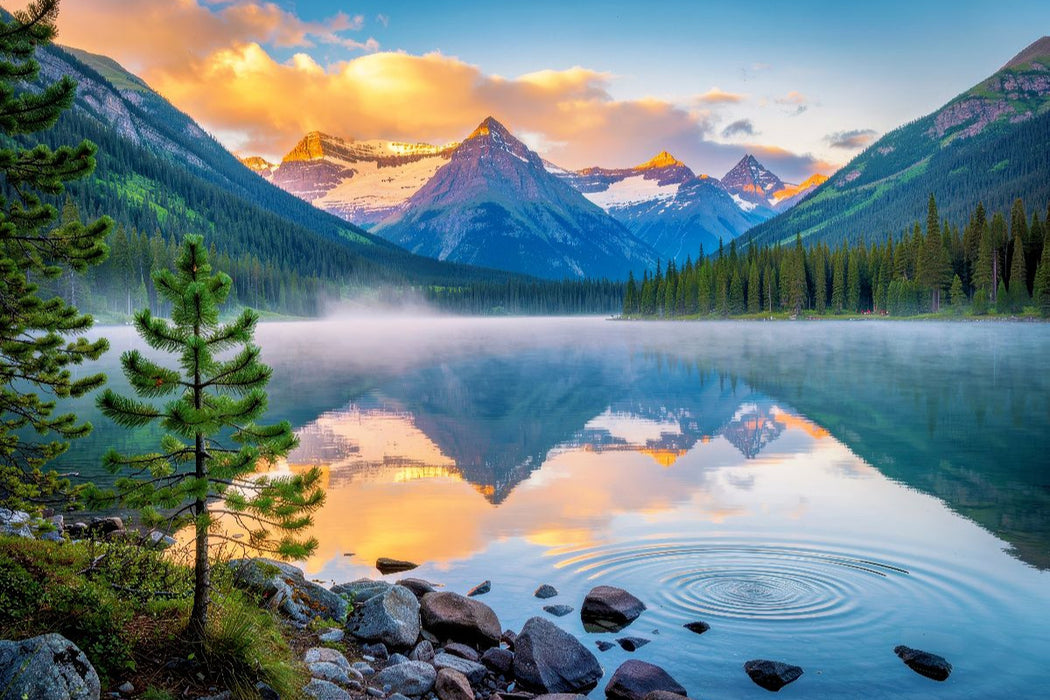 Premium Textil-Leinwand Ein See, der mehr spiegelt als Landschaft.