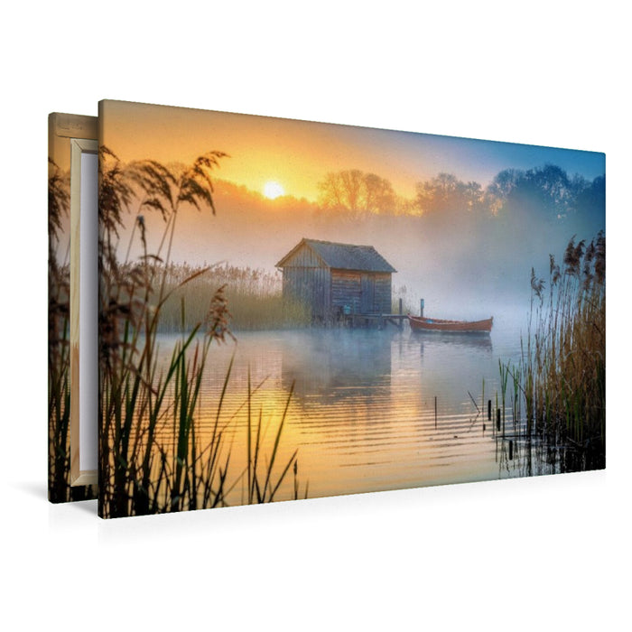 Premium Textil-Leinwand Natur, die den Atem glättet.