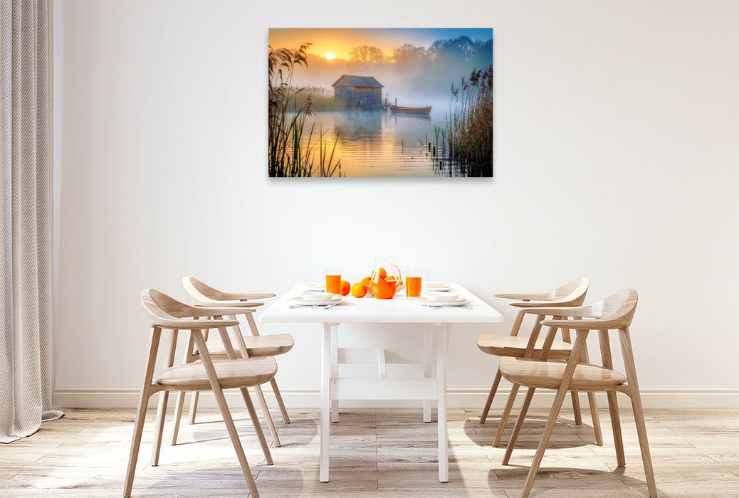 Premium Textil-Leinwand Natur, die den Atem glättet.