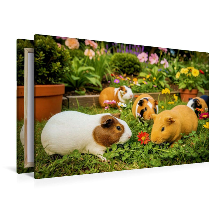 Premium Textil-Leinwand Im Garten.