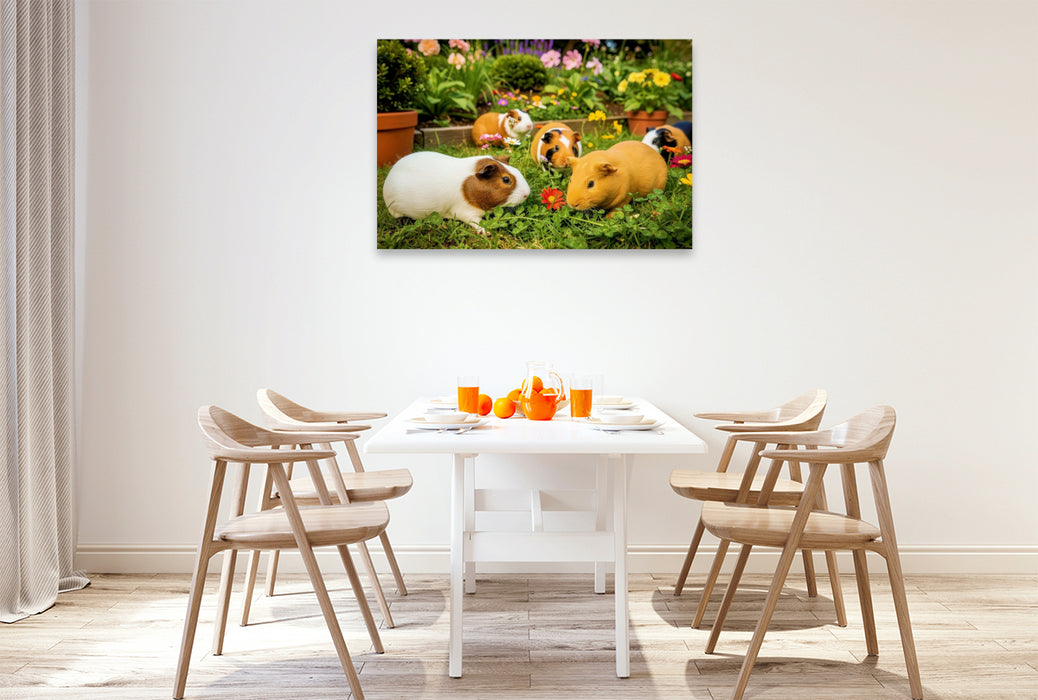 Premium Textil-Leinwand Im Garten.