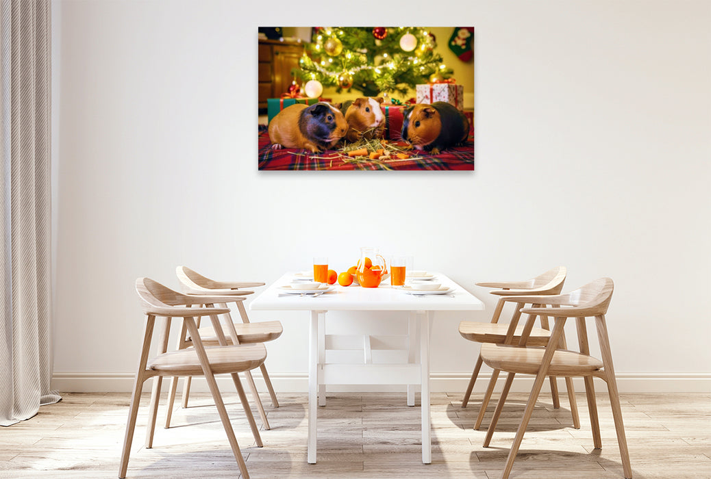 Premium Textil-Leinwand Unterm Weihnachtsbaum