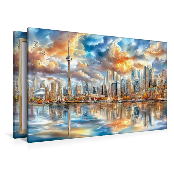 Premium Textil-Leinwand Die Skyline von Toronto