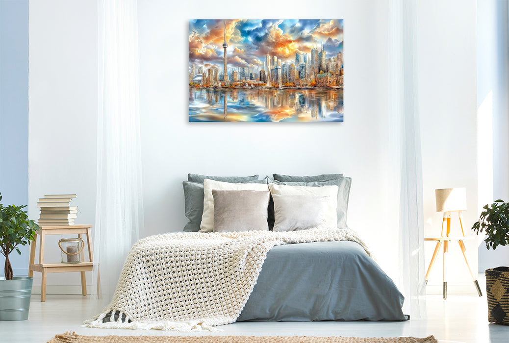 Premium Textil-Leinwand Die Skyline von Toronto
