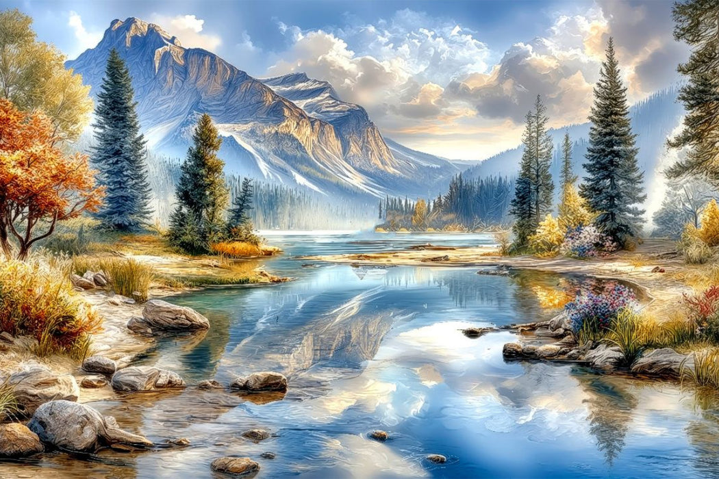 Premium Textil-Leinwand Emerald Lake im Yoho-Nationalpark in British Columbia
