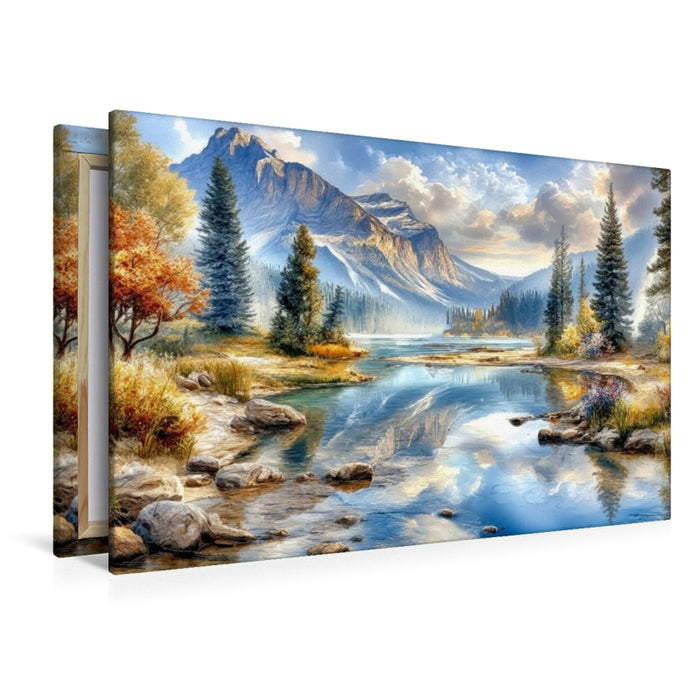 Premium Textil-Leinwand Emerald Lake im Yoho-Nationalpark in British Columbia