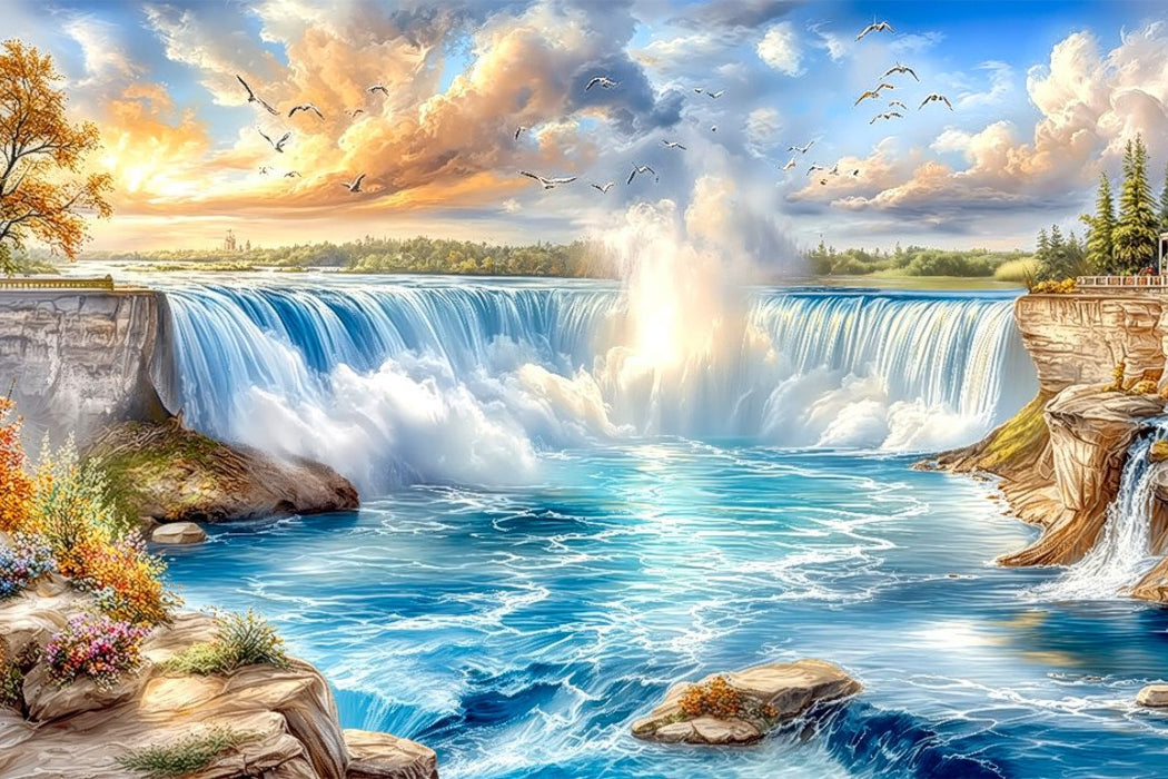 Premium Textil-Leinwand Die Niagarafälle in der Provinz Ontario