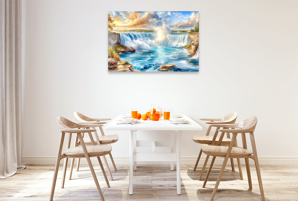 Premium Textil-Leinwand Die Niagarafälle in der Provinz Ontario