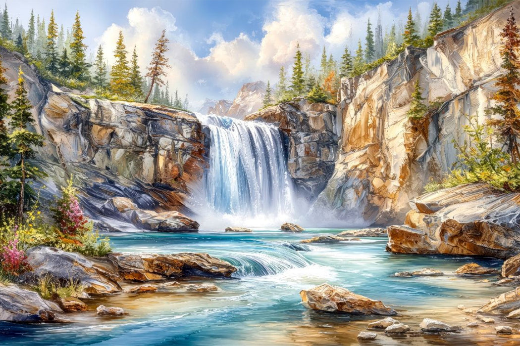 Premium Textil-Leinwand Virginia Falls im Nahanni National Park Reserve