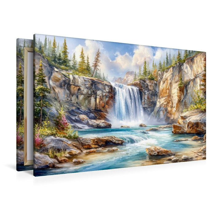 Premium Textil-Leinwand Virginia Falls im Nahanni National Park Reserve