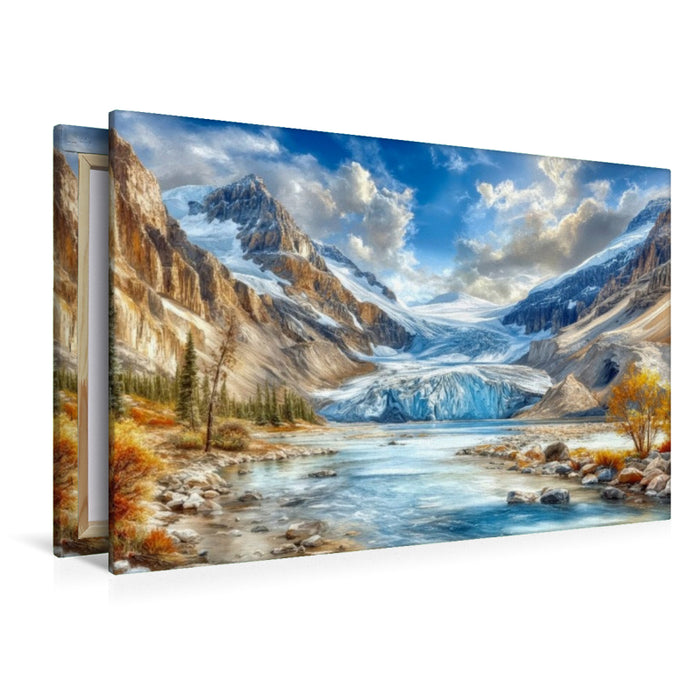 Premium Textil-Leinwand Athabasca Gletscher in den Rocky Mountains