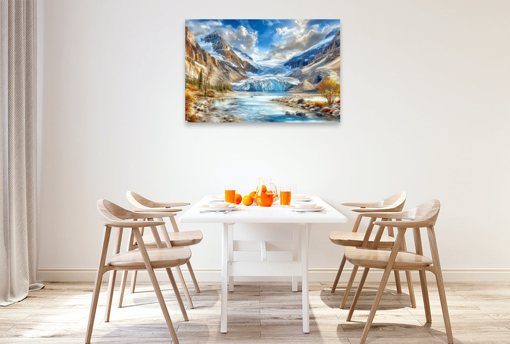 Premium Textil-Leinwand Athabasca Gletscher in den Rocky Mountains