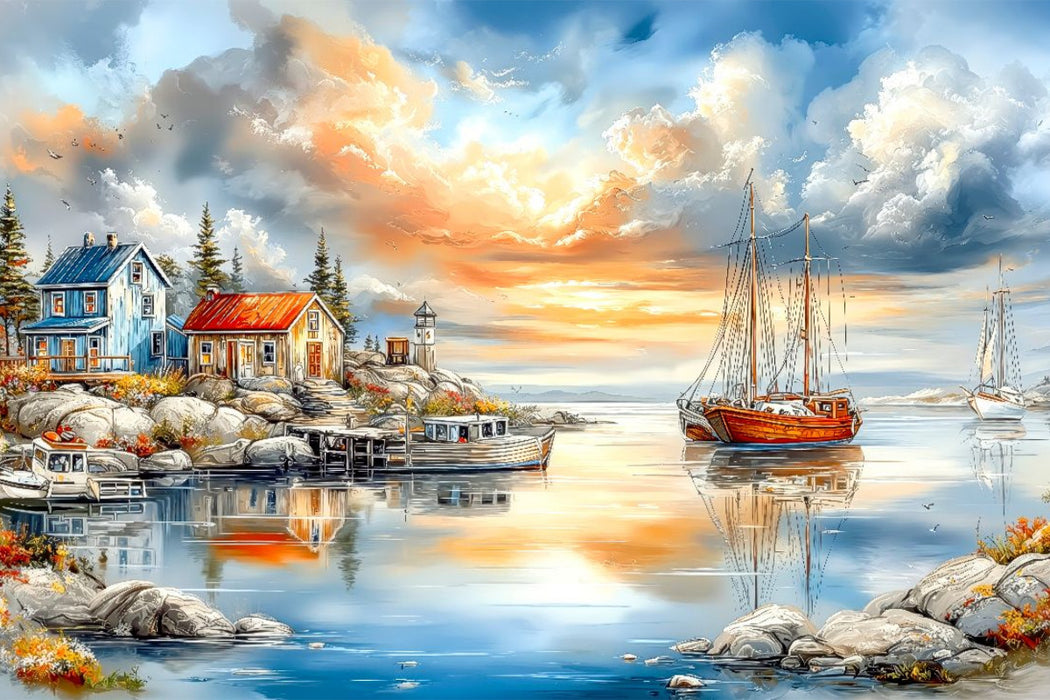 Premium Textil-Leinwand Die Trinity Bay - eine Meeresbucht in der kanadischen Provinz Neufundland und Labrador