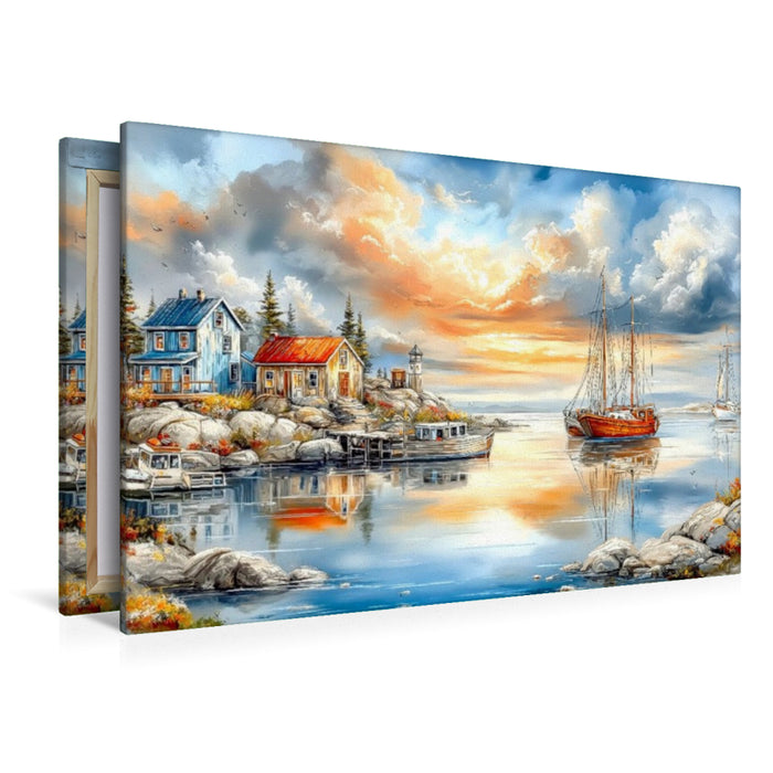 Premium Textil-Leinwand Die Trinity Bay - eine Meeresbucht in der kanadischen Provinz Neufundland und Labrador