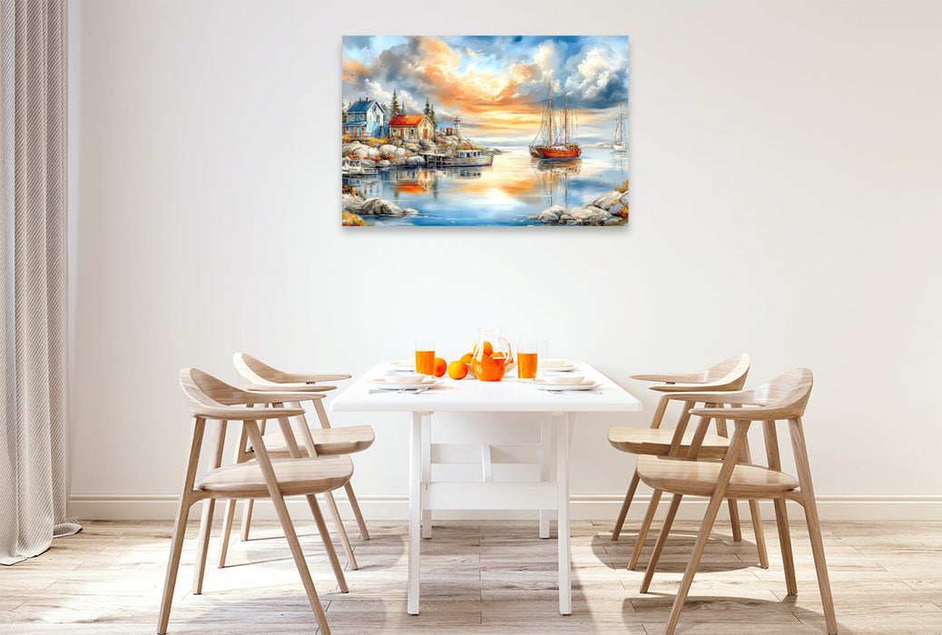 Premium Textil-Leinwand Die Trinity Bay - eine Meeresbucht in der kanadischen Provinz Neufundland und Labrador