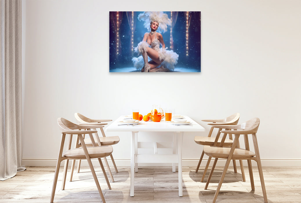 Premium Textil-Leinwand Kalt wie Eis. Heiß wie der Blick