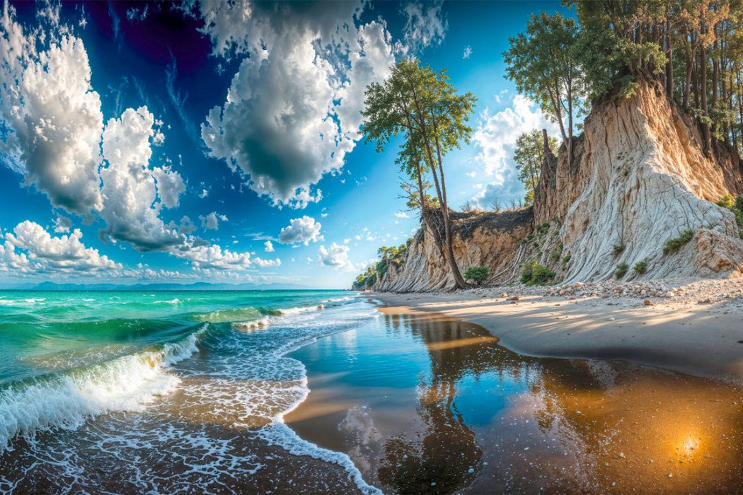 Premium Textil-Leinwand Steilküste an der Ostsee