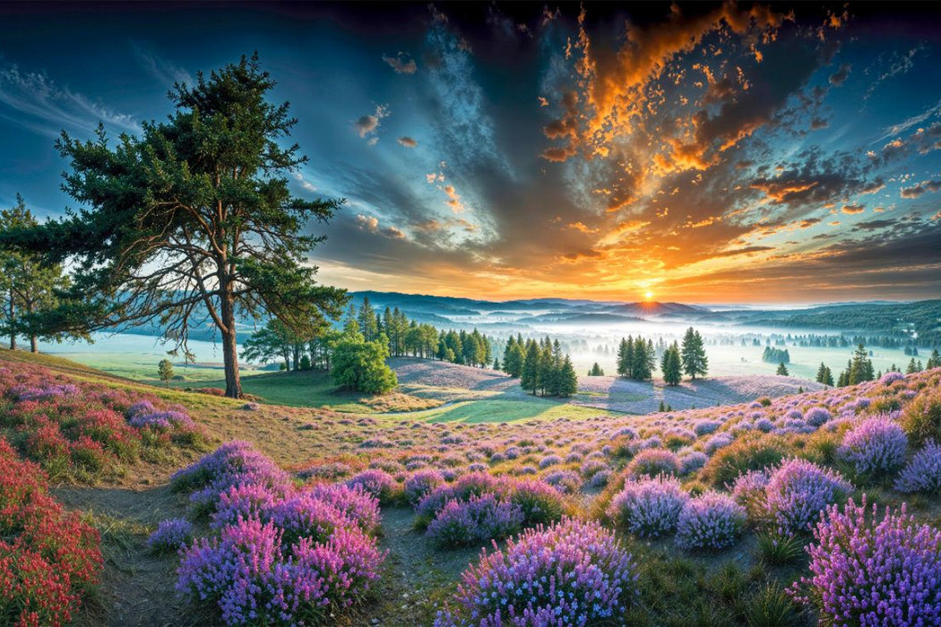 Premium Textil-Leinwand Lüneburger Heide