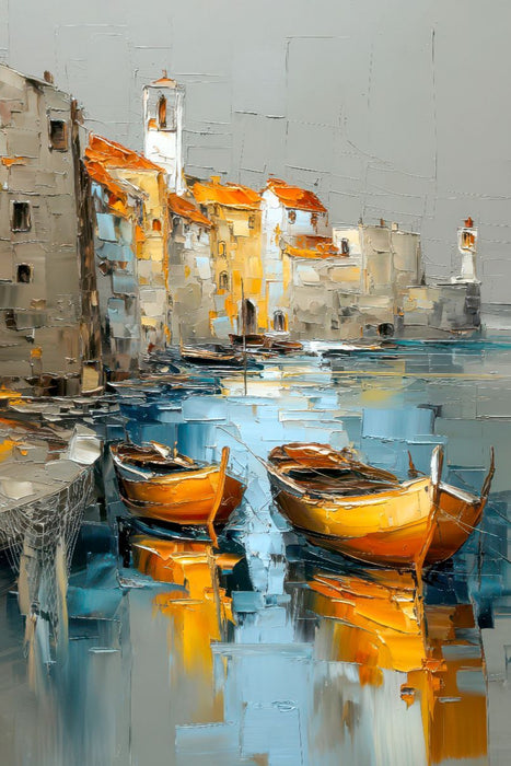 Premium Textil-Leinwand Dalmatien - malerischer Küstenort