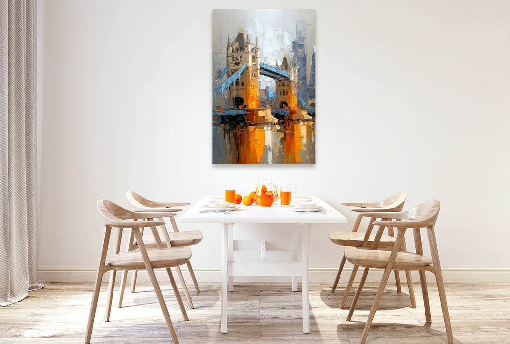 Premium Textil-Leinwand London - Tower Bridge