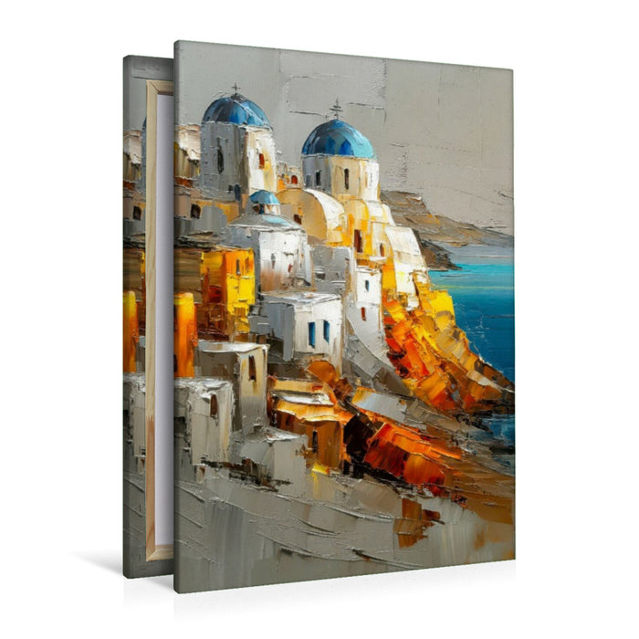 Premium Textil-Leinwand Santorini