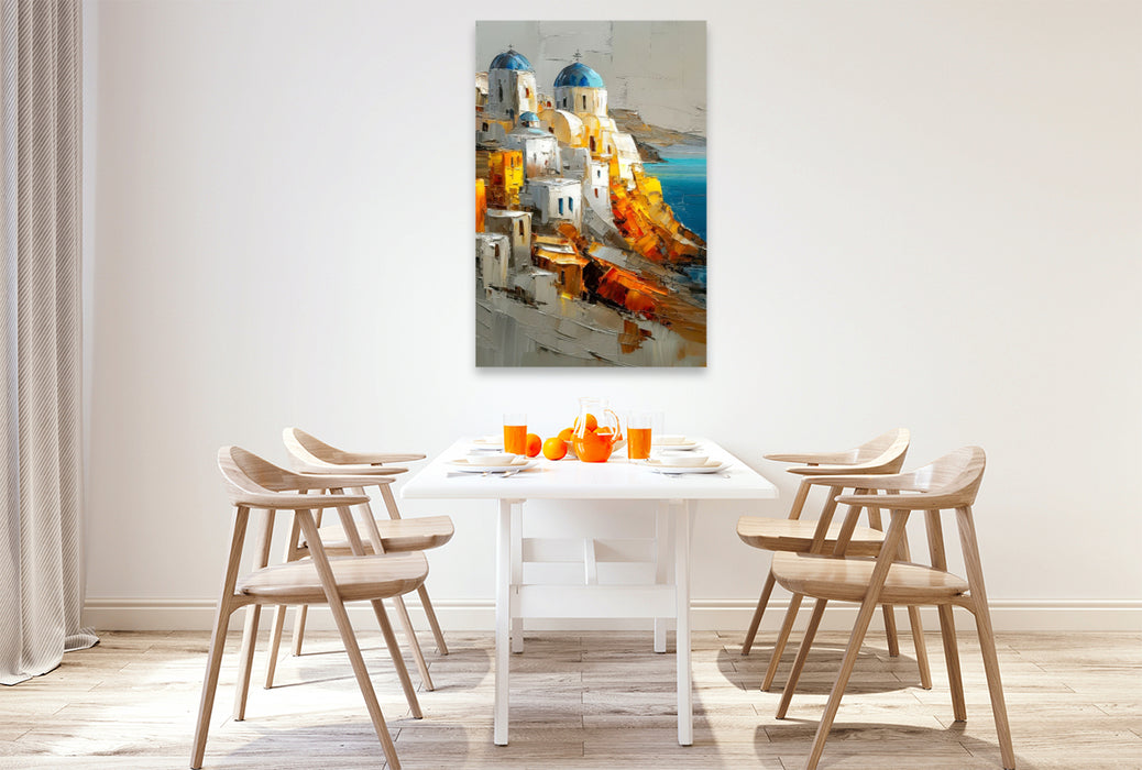 Premium Textil-Leinwand Santorini
