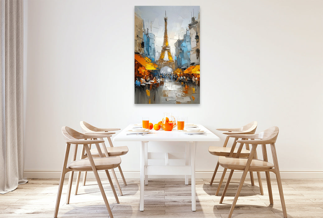 Premium Textil-Leinwand Paris