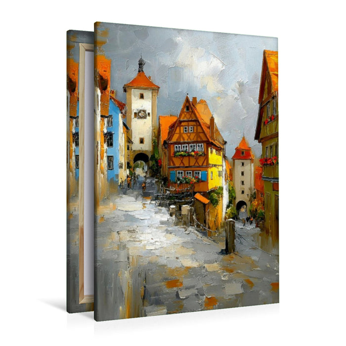 Premium Textil-Leinwand Rothenburg ob der Tauber